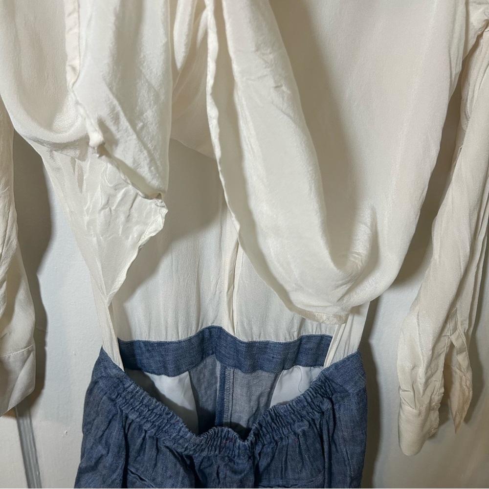 Veronica Beard Boca White Button-Down Romper - image 6